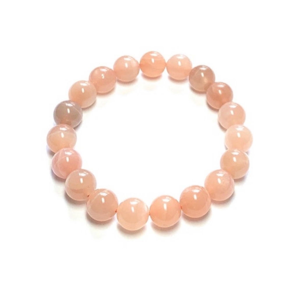 Genuine Sunstone Beaded Bracelet  |  Crystal Healing Bracelet